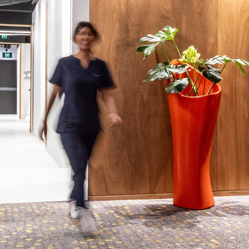 Rotondo Clinic staff walking through office